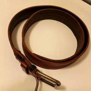 LUCKY BRAND Thick Stitch Leather Woven Belt Boho